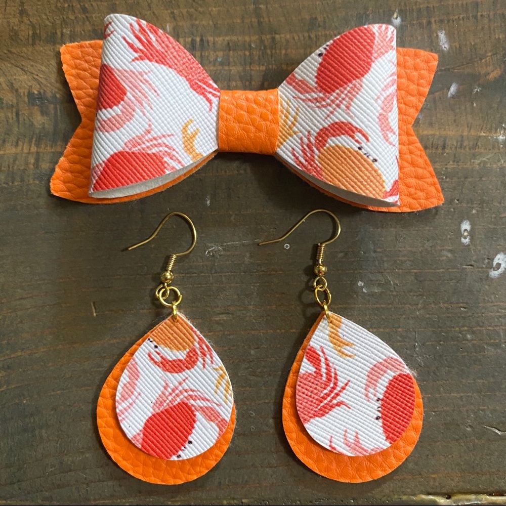 Mommy and Me Bow and Earring Set